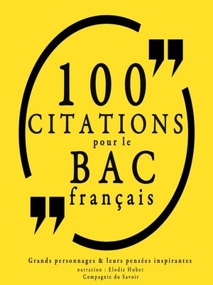 cover image of 100 citations pour le bac français